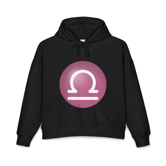 Women's Libra Symbol Hoodie —  Organic Midweight Astrology Pullover