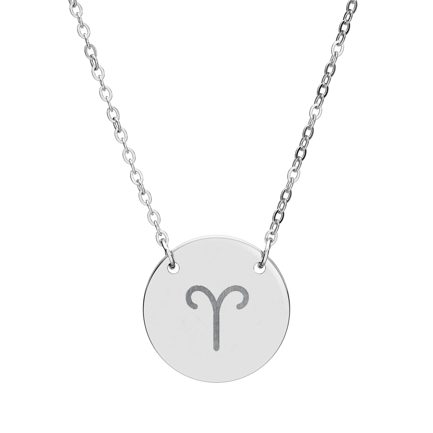 Aries Engraved Zodiac Necklace
