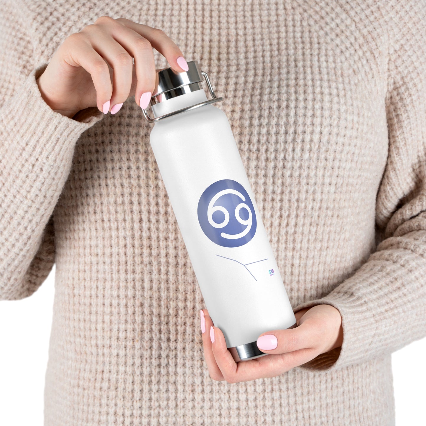 Cancer Zodiac Stainless Steel Water Bottle — 22oz Insulated Travel Flask