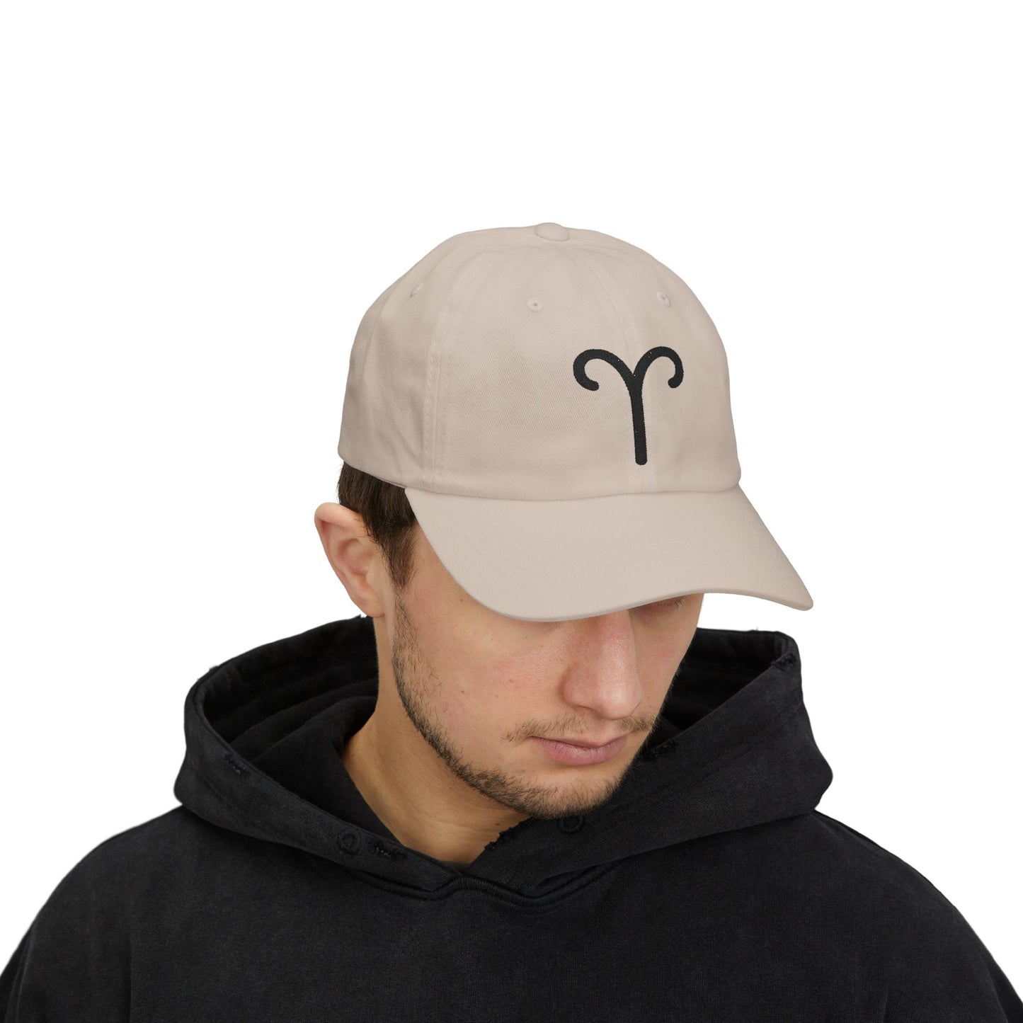 Aries Zodiac Hat — Black Glyph