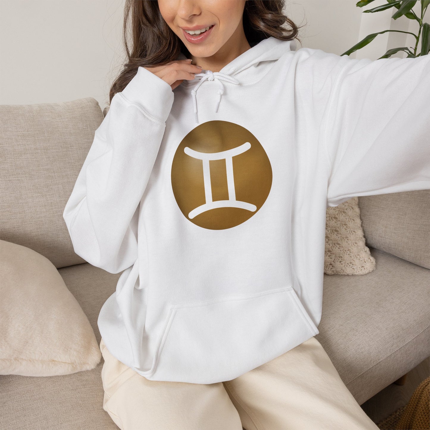 Unisex Gemini Zodiac Hoodie — Astrology Symbol Sweatshirt