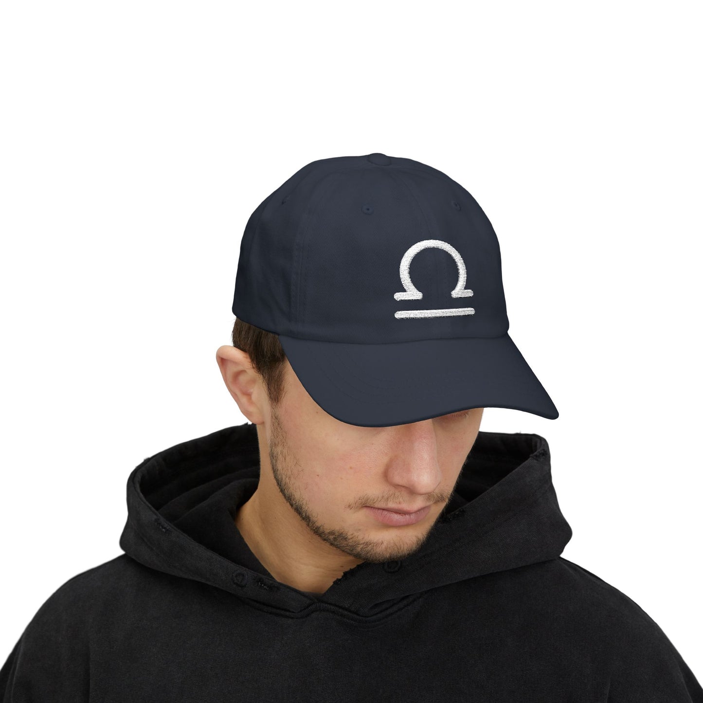 Libra Zodiac Hat — White Glyph